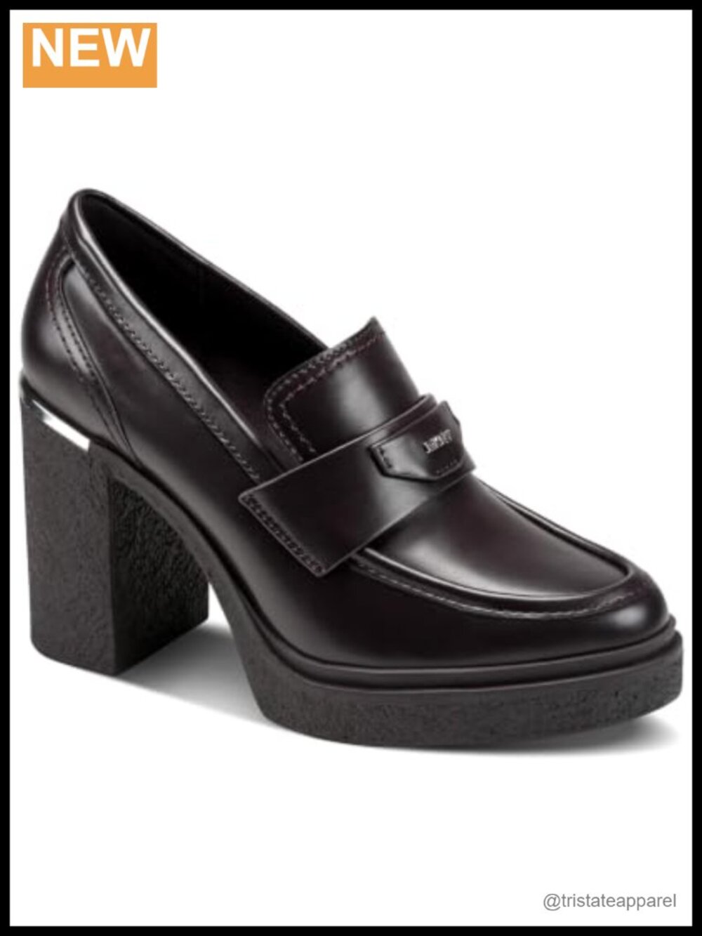 DKNY Tafani Block Heel Pull-On Loafers Structured Office Work Shoes